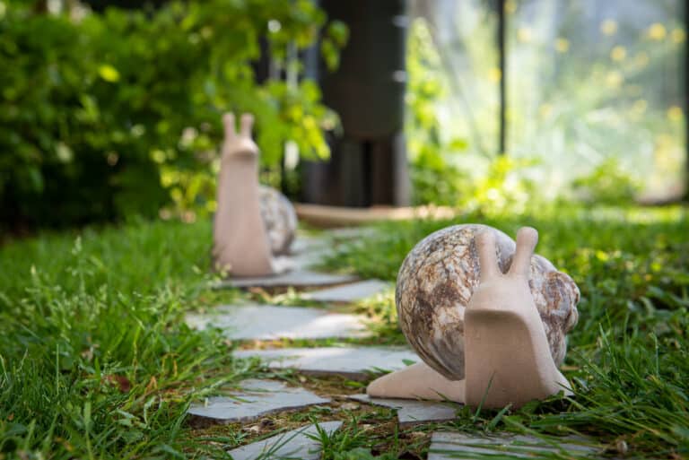 ornaments escargot marbre dans un jardin-1