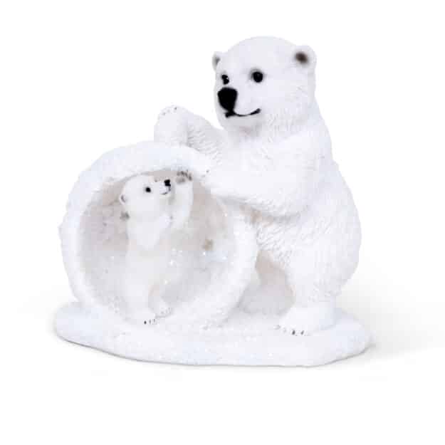 boule de neige de noël avec ours polaire