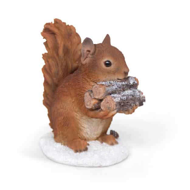 Écureuil avec bois enneigé